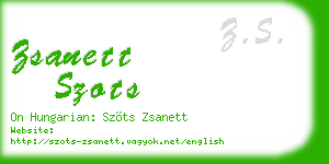 zsanett szots business card